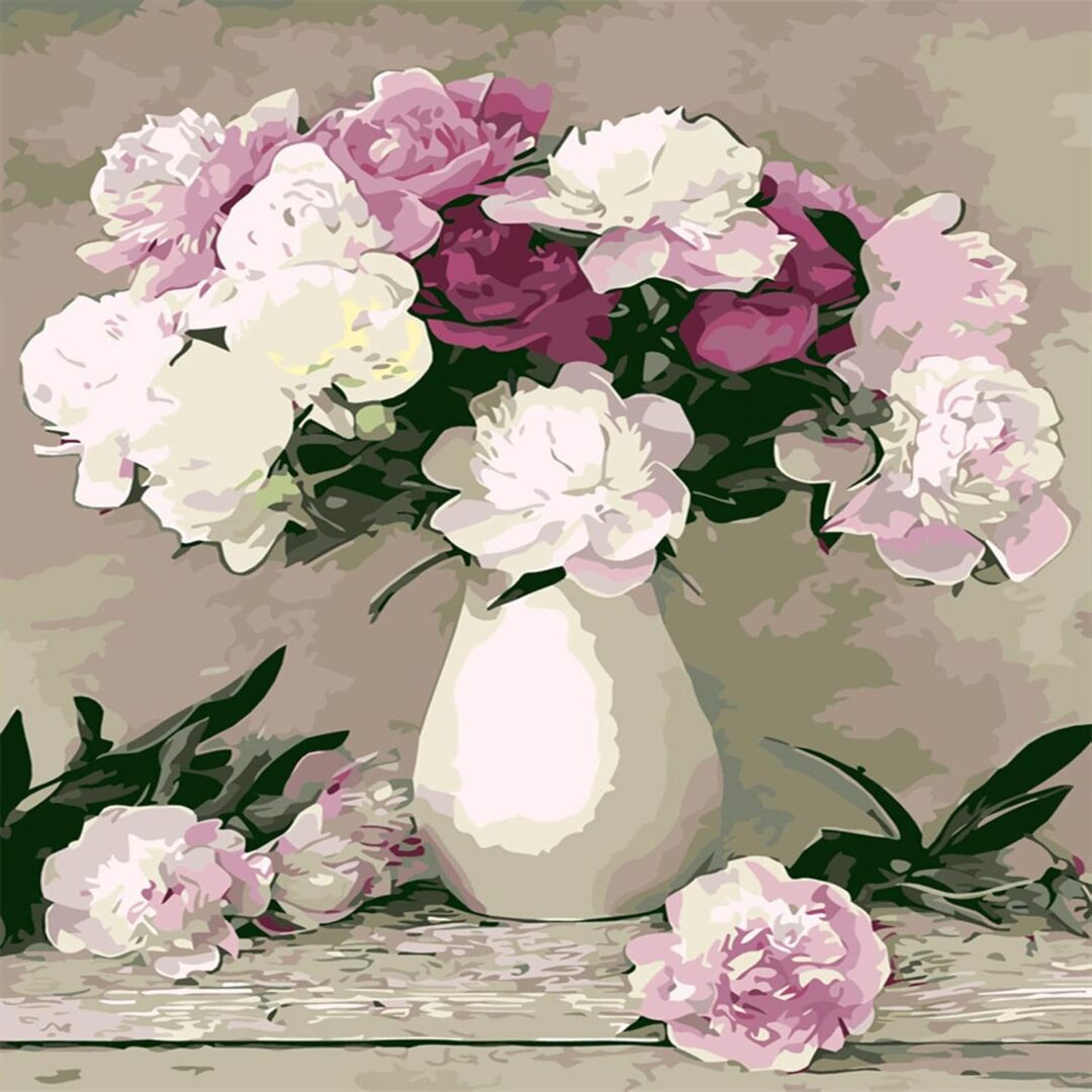 Flowers in White Vase