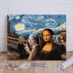 Mona Lisa and Girl with a Pearl Earring posing