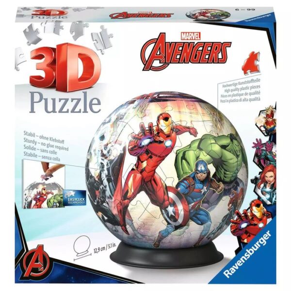 3D Puzzle Ball Marvel Avengers – Ravensburger puzzle box