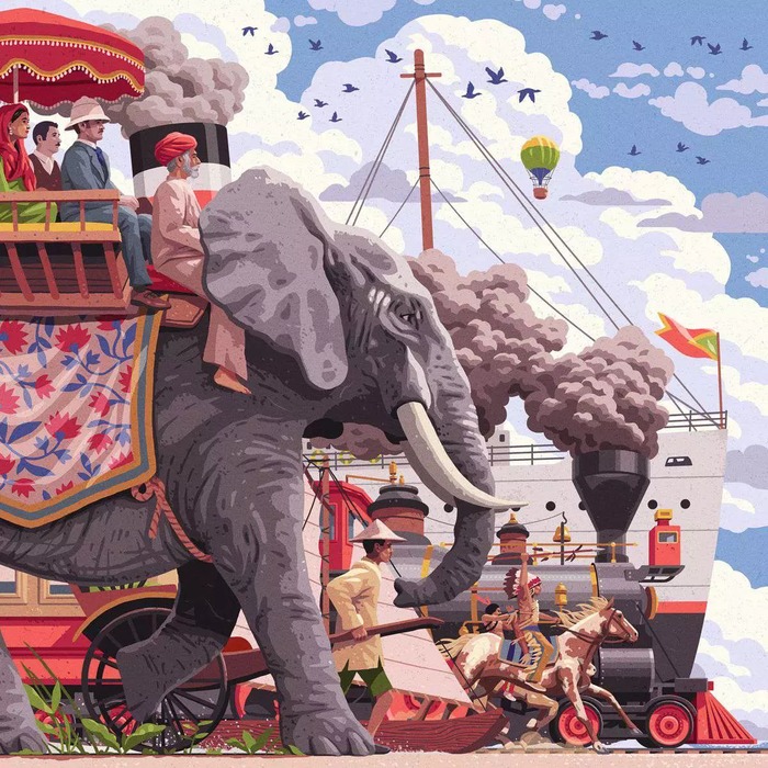 Art & Soul Around the World in 80 Days – 750 Pieces – finished puzzle image