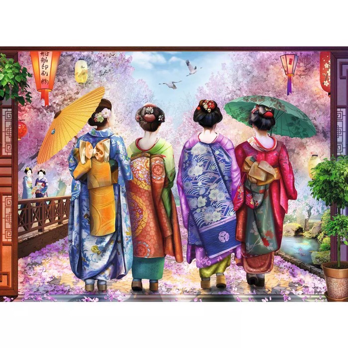 Blossom Walk – 500 Pieces – finished puzzle image