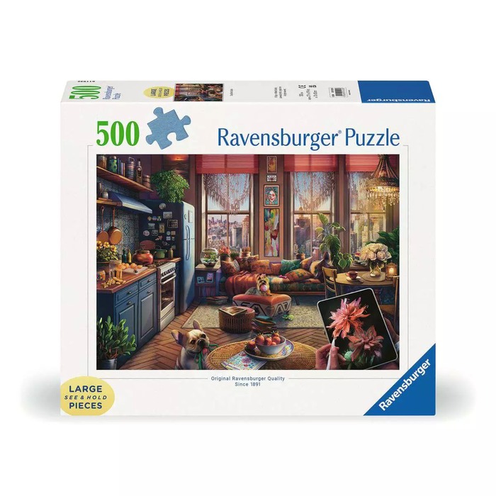 Cozy Boho Studio – 500 Large Pieces – Ravensburger puzzle box