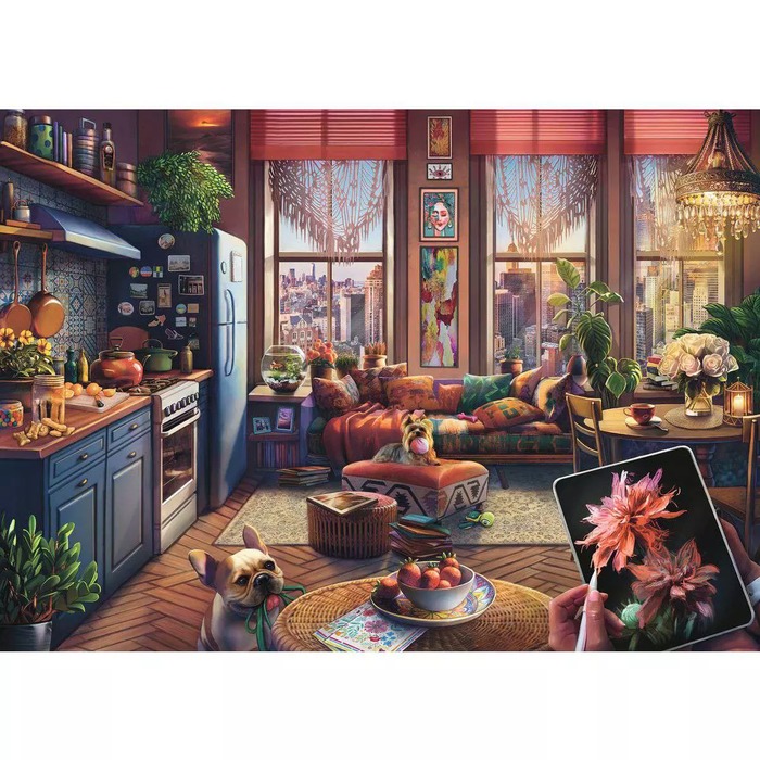 Cozy Boho Studio – 500 Large Pieces – finished puzzle image