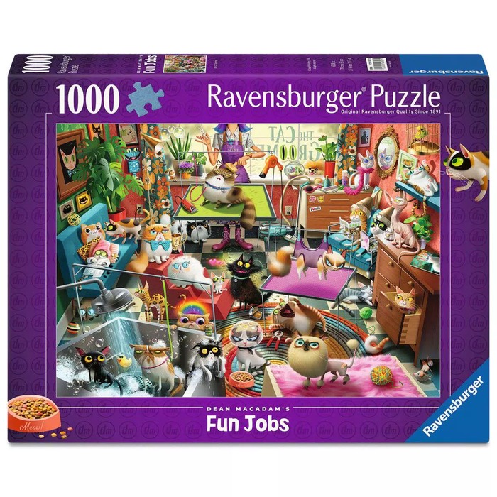 Dean MacAdam The Cat Groomer – 1000 Pieces (box) Dean MacAdam The Cat Groomer – 1000 Pieces – Ravensburger puzzle box