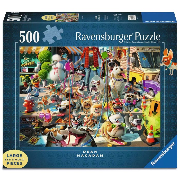 Dean MacAdam The Dog Walker – 500 Large Pieces (box) Dean MacAdam The Dog Walker – 500 Large Pieces – Ravensburger puzzle box