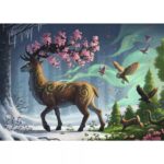Deer of Spring – 1000 Pieces – finished puzzle image