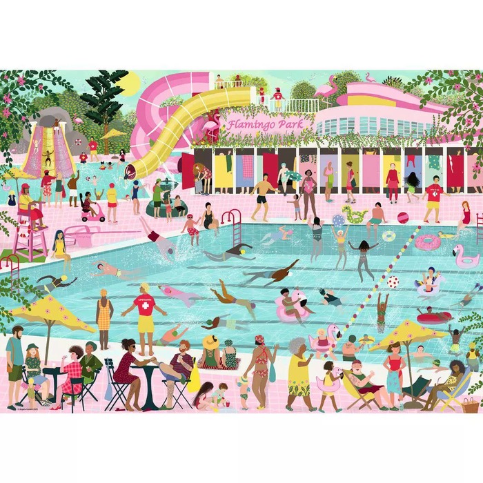 Flamingo Park – 1000 Pieces – finished puzzle image