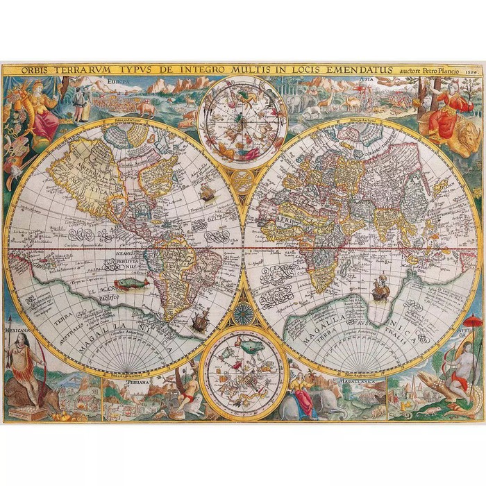 Historic World Map – 1500 Pieces – finished puzzle image