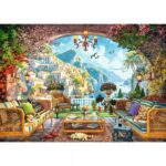 Mediterranean Terrace View – 1000 Pieces – finished puzzle image