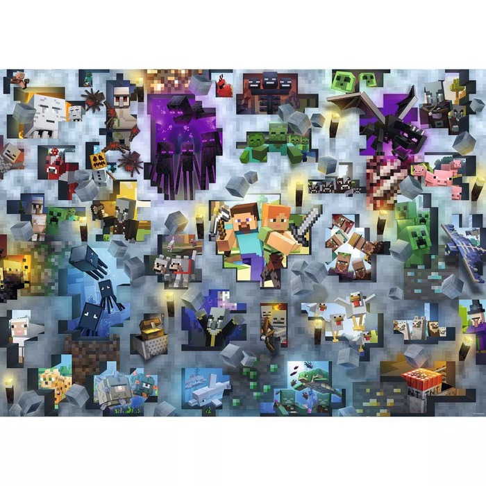 Minecraft Mobs – 1000 Pieces – finished puzzle image