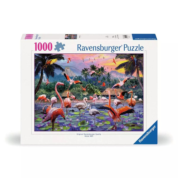 Pink Flamingos – 1000 Pieces – Ravensburger puzzle box