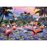 Pink Flamingos – 1000 Pieces – finished puzzle image