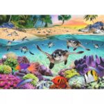 Race of the Baby Sea Turtles – 500 Large Pieces – finished puzzle image
