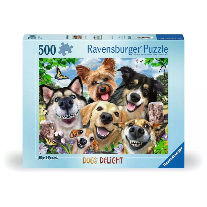 Selfies Dogs' Delight – 500 Pieces (box) Selfies Dogs' Delight – 500 Pieces – Ravensburger puzzle box