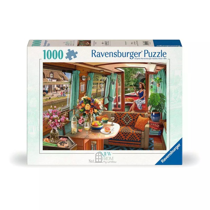 Steve Read Canal Boat – 1000 Pieces (box) Steve Read Canal Boat – 1000 Pieces – Ravensburger puzzle box