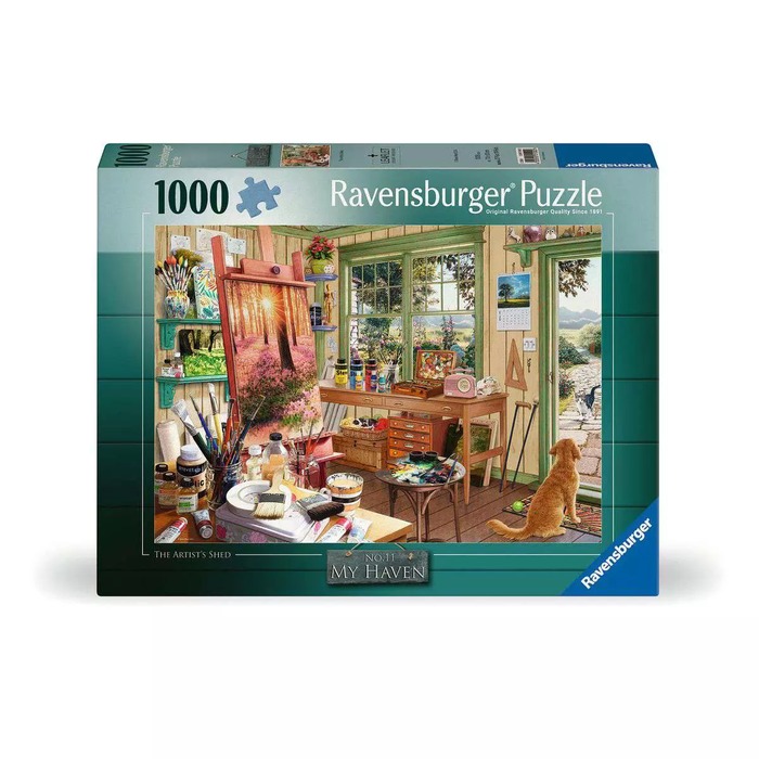 Steve Read My Haven Artist's Shed – 1000 Pieces (box) Steve Read My Haven Artist's Shed – 1000 Pieces – Ravensburger puzzle box