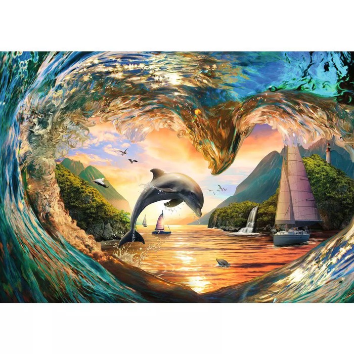 Sunset Splash – 1000 Pieces – finished puzzle image