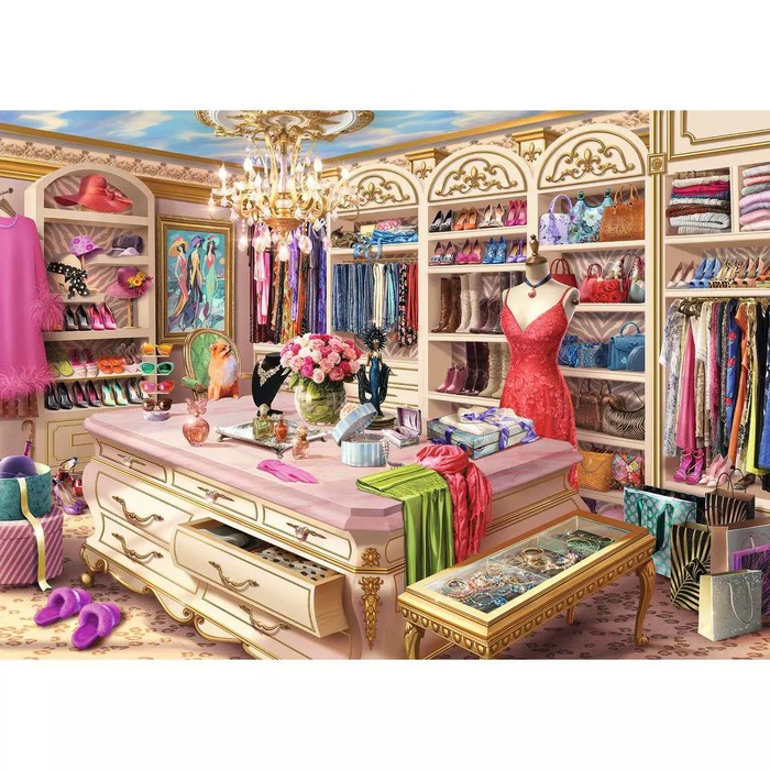 The Coveted Closet – 1000 Pieces – finished puzzle image