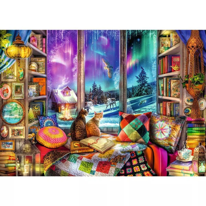 The Winter Reading Nook – 1000 Pieces – finished puzzle image