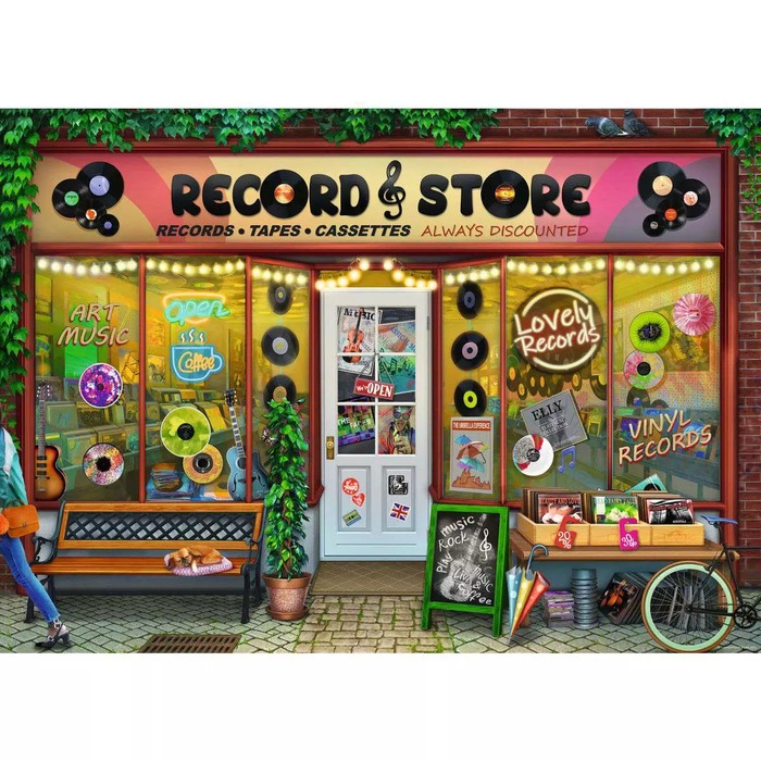 Vintage Vinyl – 1000 Pieces – finished puzzle image