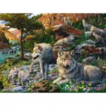 Wolves in Spring – 1500 Pieces – finished puzzle image