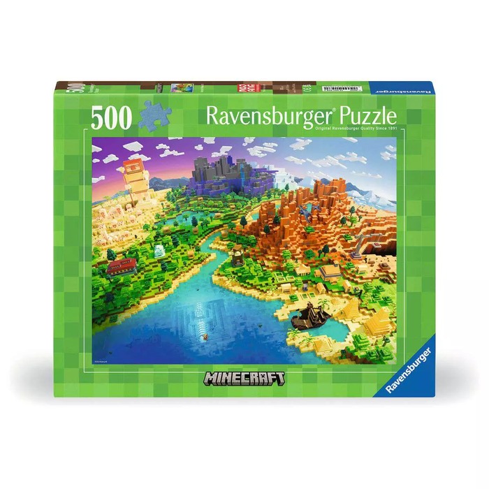 World of Minecraft – 500 Pieces (box) World of Minecraft – 500 Pieces – Ravensburger puzzle box
